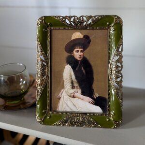 Belle Maison Decorative Jewels Enamel Picture Frame 5x7-Green
